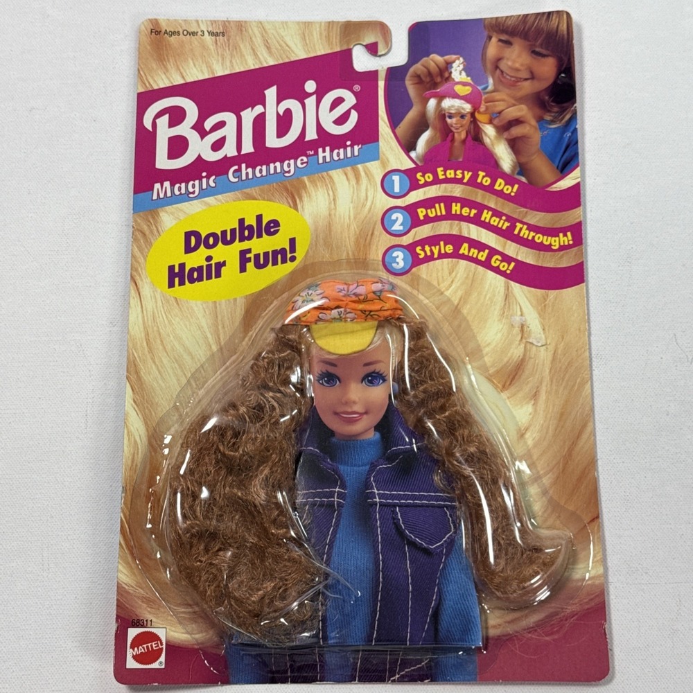 -N NIB BARBIE DOLL FASHION 1995 DOUBLE HAIR FUN MAGIC CHANGE 68311